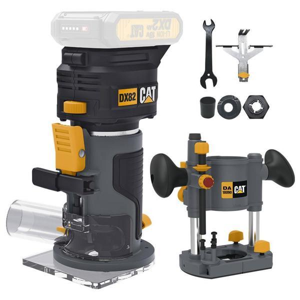 CAT DX82B.3 18Volt Şarjlı Kömürsüz 6mm Devir Ayarlı Profesyonel Avuç İçi El Frezesi Formika Tıraşlama (Akü Dahil Değildi - Image 1