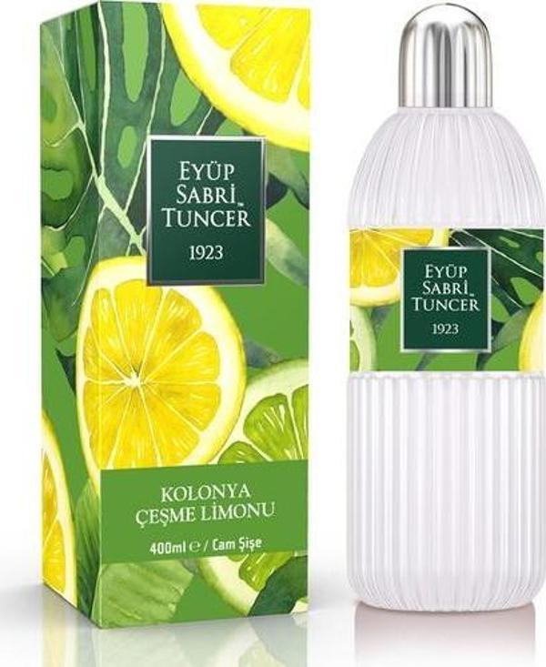 Eyüp Sabri Tuncer Çeşme Limonu Kolonyası  400 Ml Silindir Cam Şişe - Image 1
