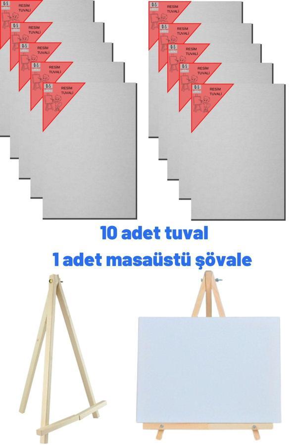 O&S Oyun Ve Sanat Eğlen-Üret 10 Adet Tuval, Resim Tuvali Seti, Tual Ve Şövale, Ressam Tuval Şövalye Seti - Image 1