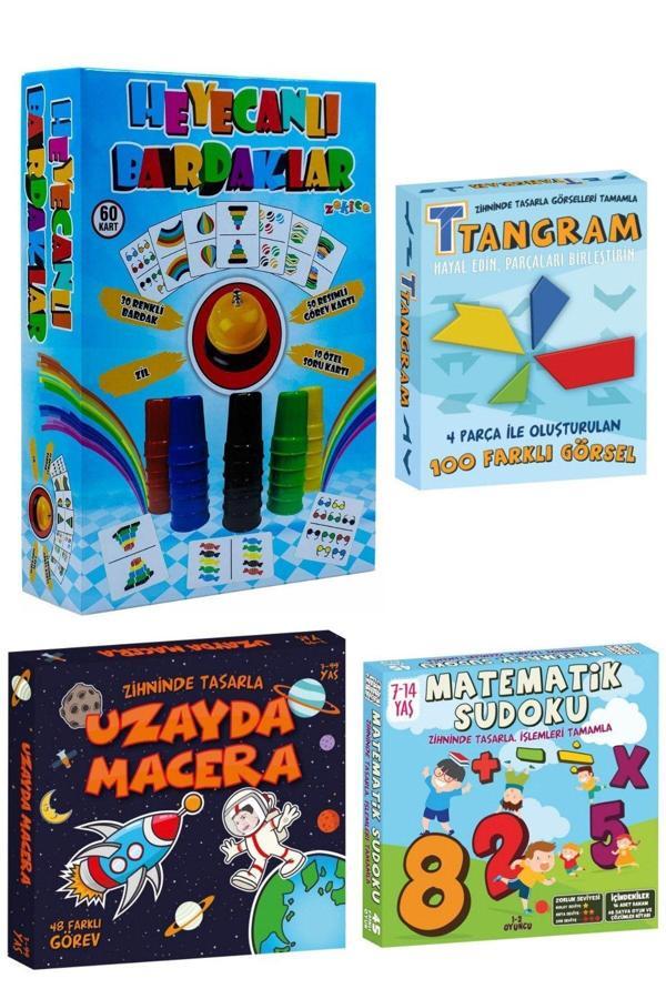 Oyun Ve Sanat Ilkokul Tatil Seti - Akıl Zeka Oyunları Seti 2 - Bardak Oyunu, Uzayda Macera, Tangram, Matem. Sudoku - Image 1