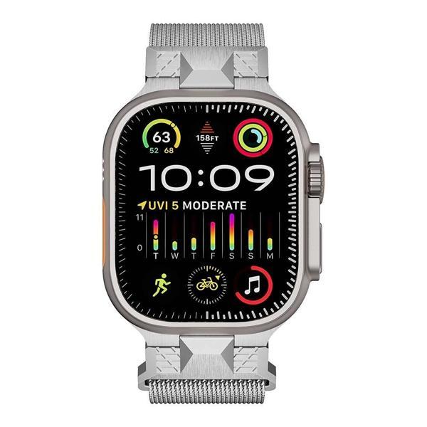 Apple Watch Ultra 49mm Zore KRD-107 Metal Hasır Kordon - Image 1