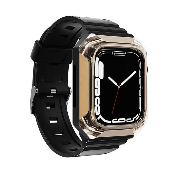 Apple Watch 38mm Zore KRD-88 Sert PC Kasa Koruyuculu Silikon Kordon - Image 1
