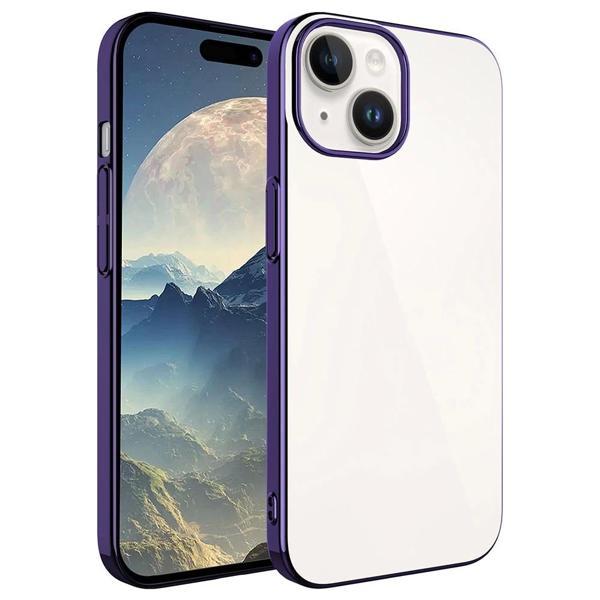 Apple iPhone 15 Plus Kılıf Sert PC Renkli Çerçeveli Zore Riksos Kapak - Image 1