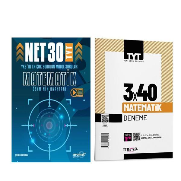 Aromat Yayınları TYT Matematik 30 Net Model Sorular ve Marka 3 x 40 Deneme Seti 2 Kitap - Marka Yayınları - Image 1