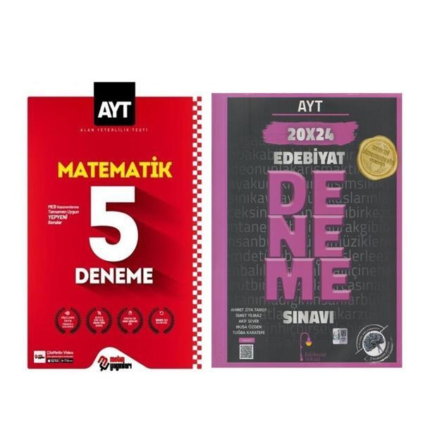 Edebiyat Sokağı AYT Edebiyat 20 x 24 Deneme ve Metin AYT Matematik 5 Deneme Seti 2 Kitap - Metin Yayınları - Image 1
