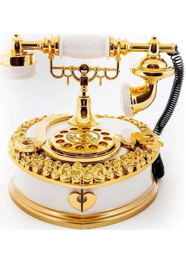 Nostaljik Polyester Telefon Müzik Ve Takı Mücevher Kutusu - Image 1