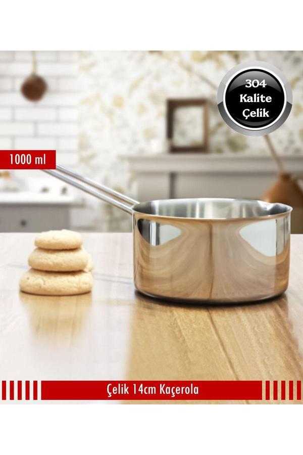 Çelik Kaçerola Sosluk Sütlük 14cm - Image 1