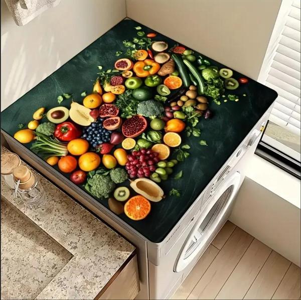 55 CM x 45 CM MEYVELER VE SEBZELER TASARIMI TEZGAH ÜSTÜ BULAŞIK KURUTMA MATI BULAŞIKLIK KURUTMA ÖRTÜSÜ - Image 1
