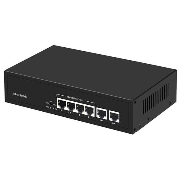 ONTECH - Uranıum Poe-4020-55w 4 Port 10/100 + 2 Port 10/100 Rj45 Uplınk Poe Swıtch (realtek Chıpset) - Image 1