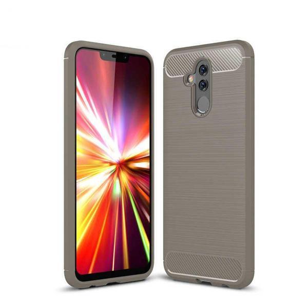 Huawei Mate 20 Lite ile Uyumlu Kamera Korumalı Darbe Önleyici Carbon Brushed Silikon Kılıf - Image 1