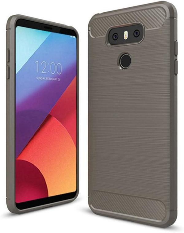 LG G6 ile Uyumlu Kamera Korumalı Darbe Önleyici Carbon Brushed Silikon Kılıf - Image 1