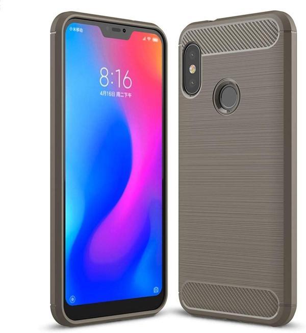 Xiaomi Mi A2 Lite ile Uyumlu Kamera Korumalı Darbe Önleyici Carbon Brushed Silikon Kılıf - Image 1