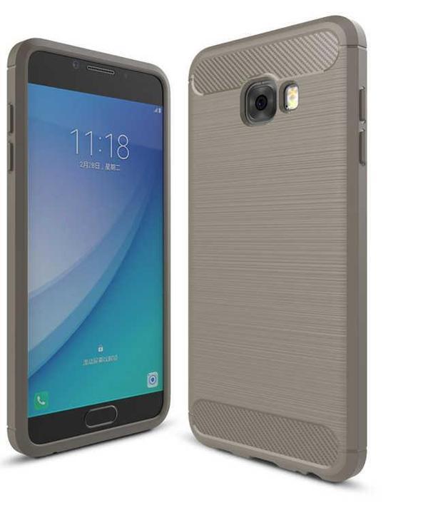 Samsung Galaxy C5 Pro ile Uyumlu Kamera Korumalı Darbe Önleyici Carbon Brushed Silikon Kılıf - Image 1