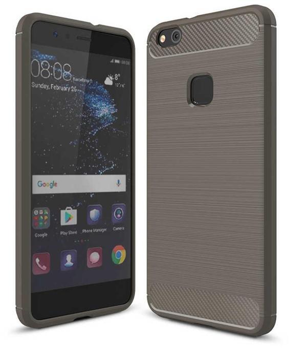 Huawei P10 ile Uyumlu Kamera Korumalı Darbe Önleyici Carbon Brushed Silikon Kılıf - Image 1
