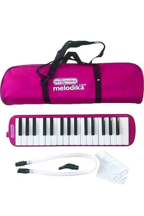 Helvacıoğlu 32 Tuşlu Melodika Bez Çantalı Pembe - Image 1