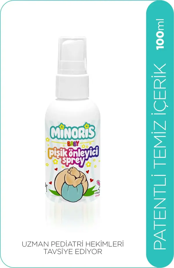 Minoris Baby Pişik Önleyici Sprey 100ml Parfümsüz, Vegan - Image 1