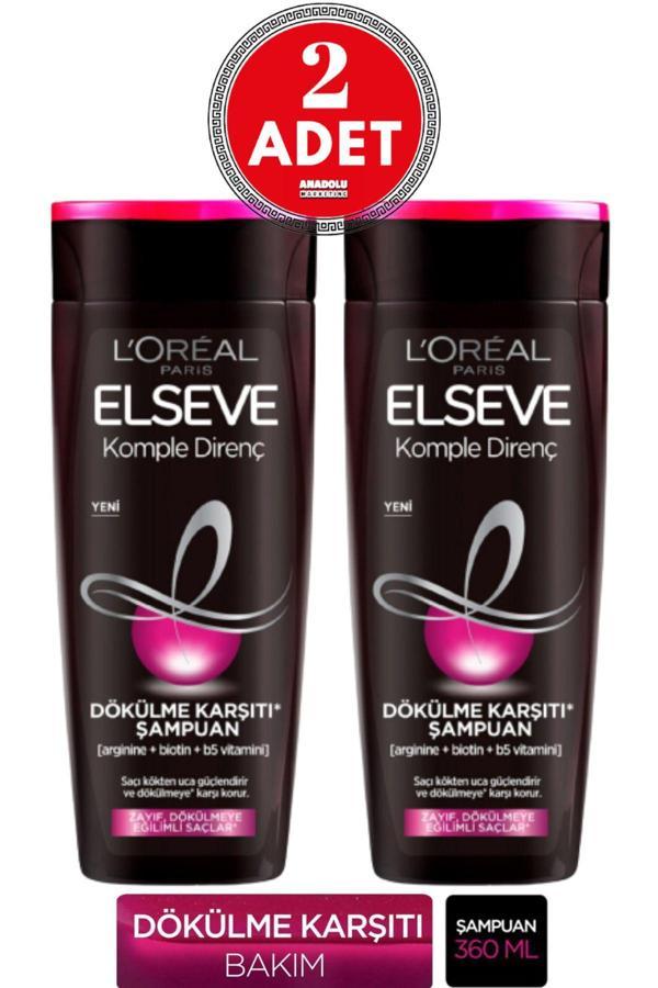Elseve L'Oréal Paris Komple Direnç Dökülme Karşıtı Şampuan 360 Ml 2 Adet - Image 1