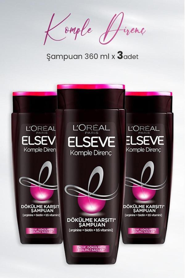 Elseve Komple Direnç Dökülme Karşıtı Şampuan 360 Ml X 3 Adet - Image 1
