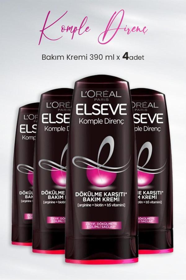 Elseve Komple Direnç Dökülme Karşıtı Bakım Kremi 390 Ml X 4 Adet - Image 1