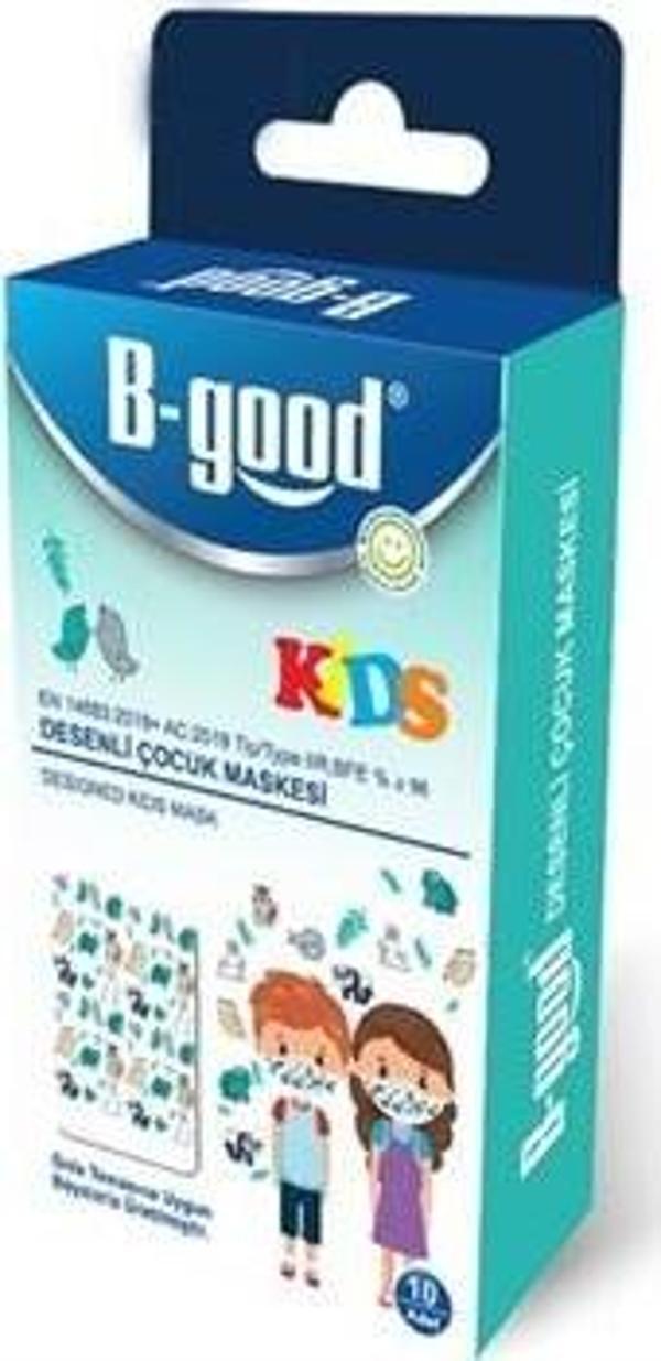 B-Good Kids Desenli Çocuk Maskesi 10'lu - Image 1