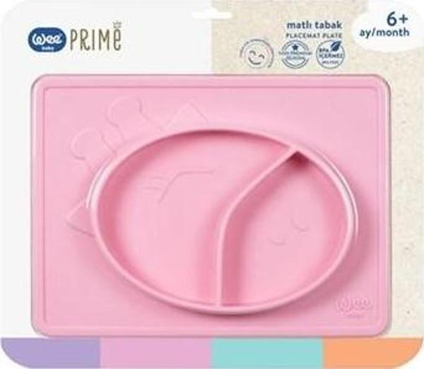 Wee Baby Prime Matlı Tabak 6+ Ay Pembe - Image 1