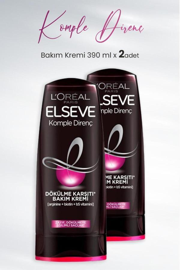 Elseve Komple Direnç Dökülme Karşıtı Bakım Kremi 390 Ml X 2 Adet - Image 1