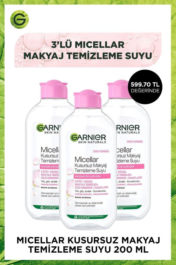 Garnier 3'Lü Micellar Kusursuz Makyaj Temizleme Suyu 200Ml - Image 1