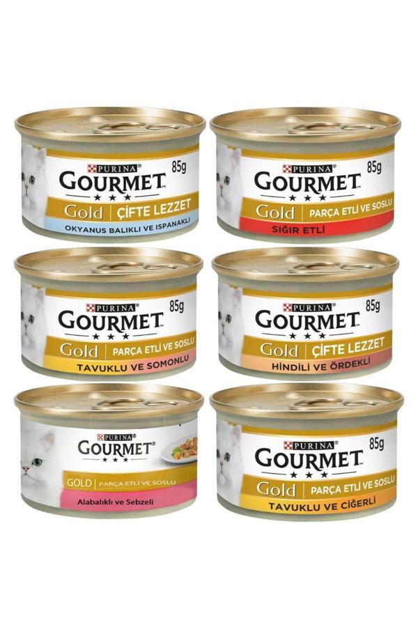 Gourmet Gold Karışık Parça Etli Kedi Konserve Maması 85Gr - 6 Adet - Image 1