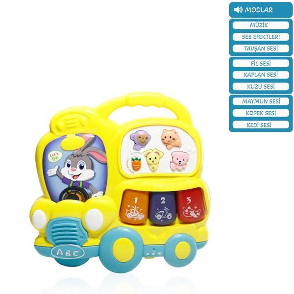 Vardem Oyuncak Işıklı Ve Müzikli Otobüs Bebek Piyanosu Vrd-Jlg-855-67A (Karışık Renk 1 Adet) - Image 1