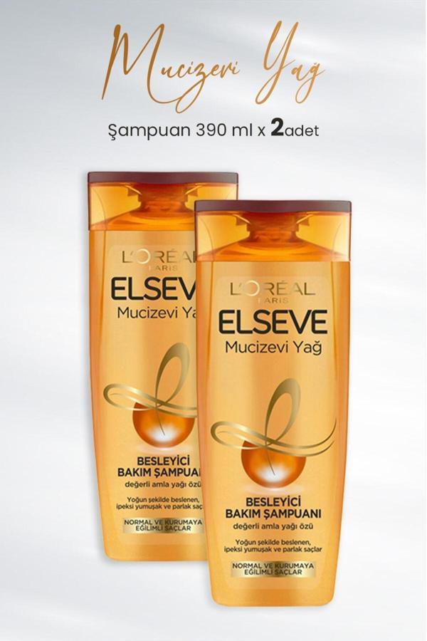Elseve Mucizevi Yağ Besleyici Bakım Şampuanı Amla Yağı 390 Ml X 2 Adet - Image 1