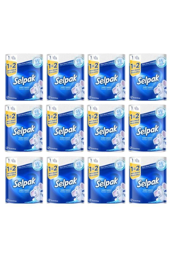 Selpak 3 Katlı Dev Rulo Havlu 12 Adet - Image 1