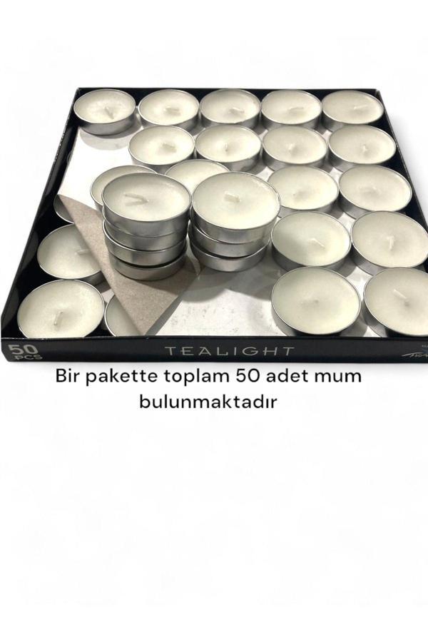 Tealight 50li Mum Parti Ve Özel Günler Için Uygun 1 Saat Tealight Kına 35 Mm Çap 12 Mm Boy - Image 1