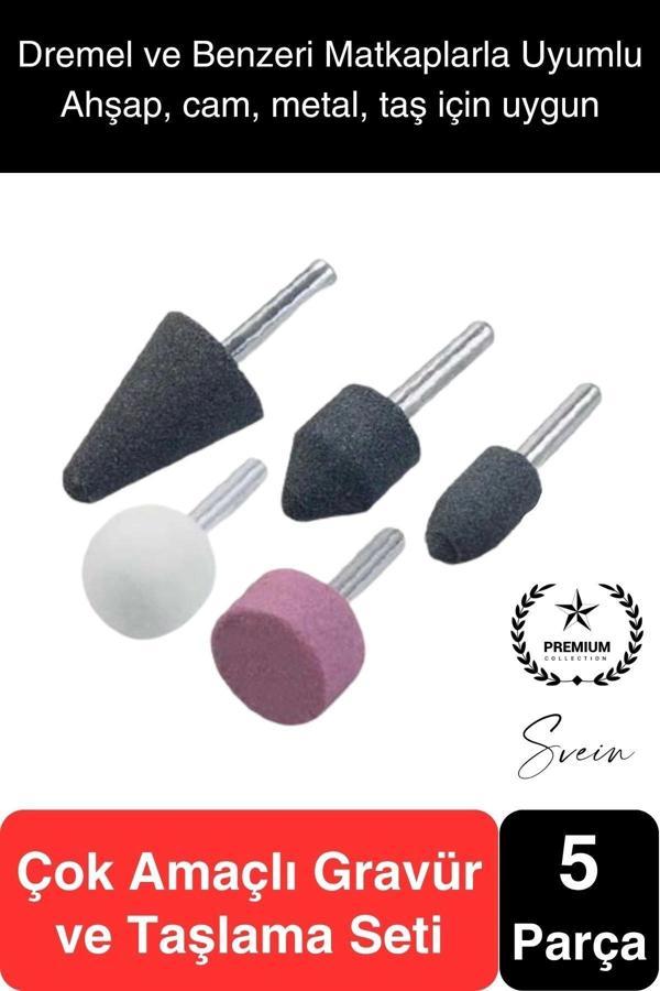 5 Parça Hobi Gravür Dremel Taşlama Ucu Mini Metal Ahşap Oyma Seti Parlatma Zımparalama Fırçalama - Image 1