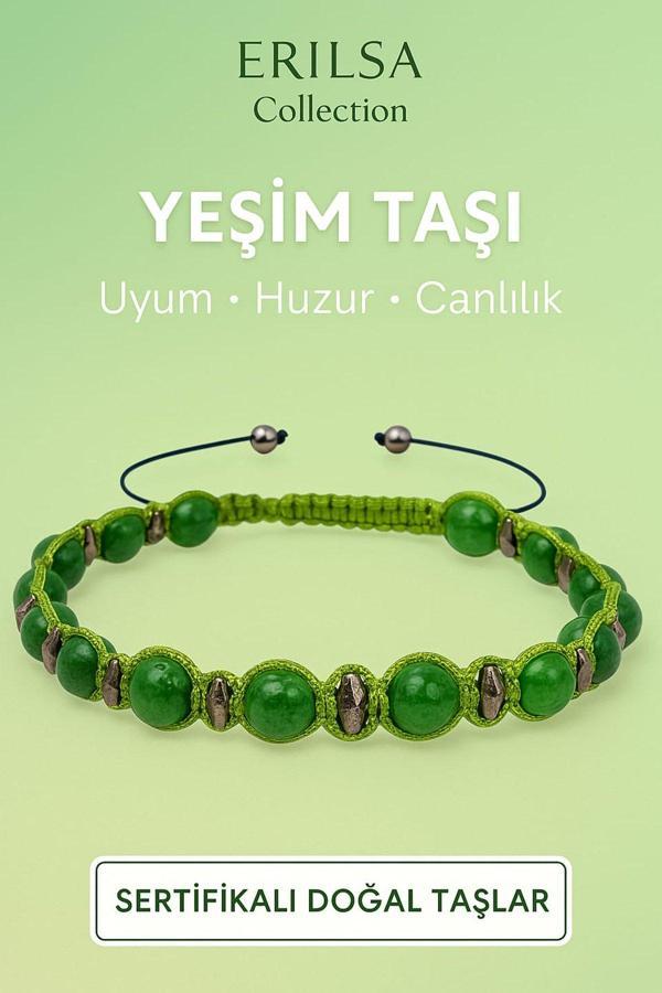 Sertifikalı Yeşim Doğal Taş Bileklik – Huzur, Uyum ve Canlılık Veren Özel Tasarım - Image 1