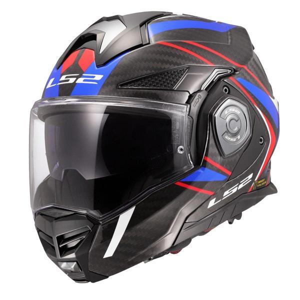 Ls2 Advant X Karbon Future 2 Beyaz Mavi Çene Açılır Kask - Image 1