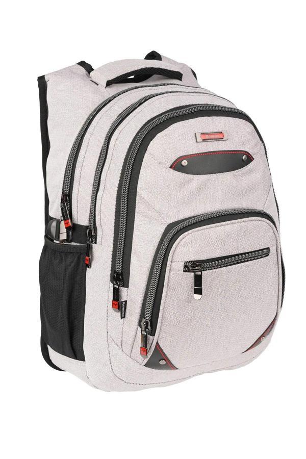 Relaxion Taş Renk 4 Bölmeli Su Geçirmez Kumaş Tablet Bölmeli Ortaokul Lise Okul Sırt Çantası - Image 1