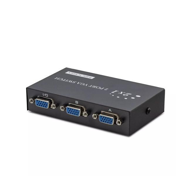Bilgisayar Ağı için 2 Giriş 1 Çikiş Butonlu Geçiş 2 Port VGA Switch  - Image 1