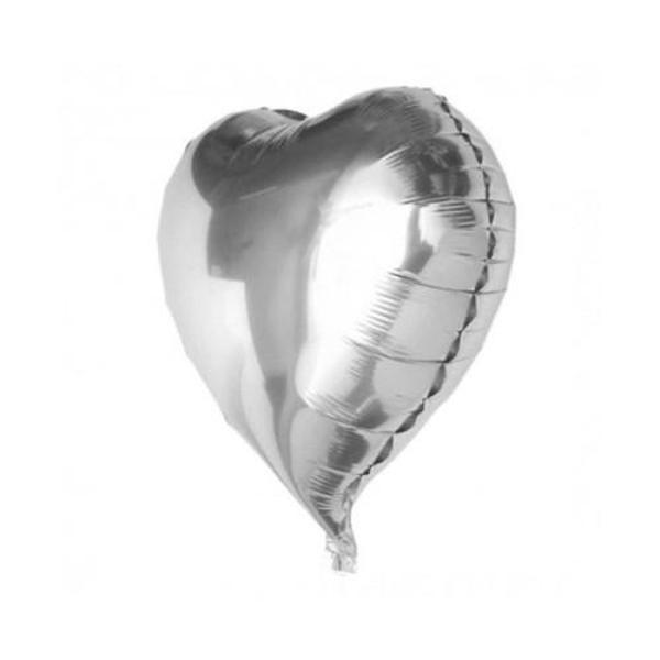 Büro Ev Ofis Etkinik Balonları için 60CM Silver Kalp Folyo Balon - Image 1