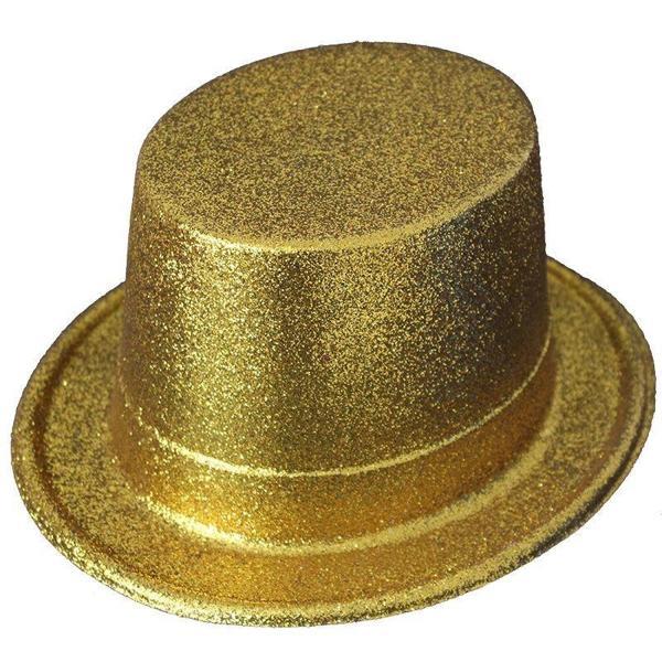 Büro Ev Ofis Etkinlik Gösteri Parti Kostümü Şapkası için Uzun Golden Plastik Simli Şapka - Image 1