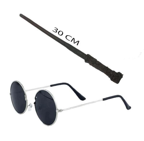 Büro Ev Ofis Etkinlik Gösteri Kostümü için 2PARÇA HPotter 30CM Asa Siyah Metal Gözlük Seti - Image 1