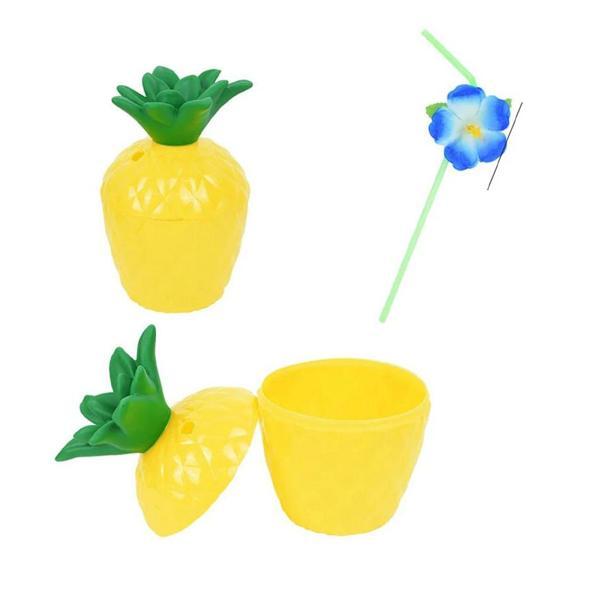 Büro Ev Ofis Etkinlik Gösteri Hawaii Kostümü için Pipetli İçecek Kabı 10x13CM Ananas Bardak - Image 1