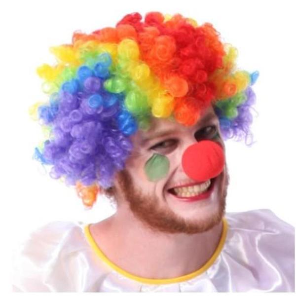 Büro Ev Ofis Etkinlik Kostümü için 2PARÇA Palyaço Kabarık Kıvırcık Bonus Saç Burun Seti - Image 1