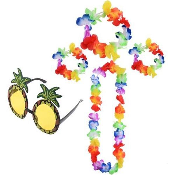 Büro Ev Ofis Etkinlik Gösteri Kostümü için Renkli Ananas Gözlük Taç Kolye Bileklik Seti - Image 1