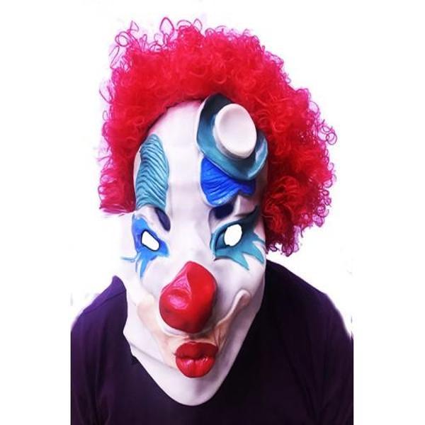 Büro Ev Ofis Etkinlik Kostümü için Tekli Kırmızı Kabarık Kıvırcık Peruklu Palyaço Maskesi - Image 1