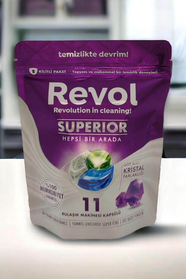 Revol Superior Hepsi Bir Arada Bulaşık Makinesi Kapsülü Tableti 11 Yıkama - Image 1