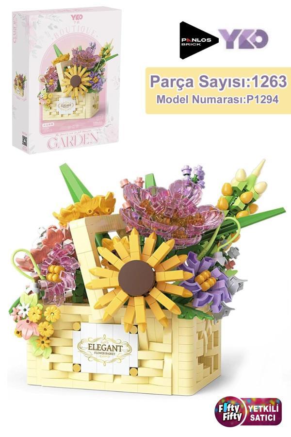 Panlos Yko Serisi Dekoratif ve Koleksiyonluk Çiçek Buketi Modeli 1263 Parça Yapım Seti -FFP1294 - Image 1