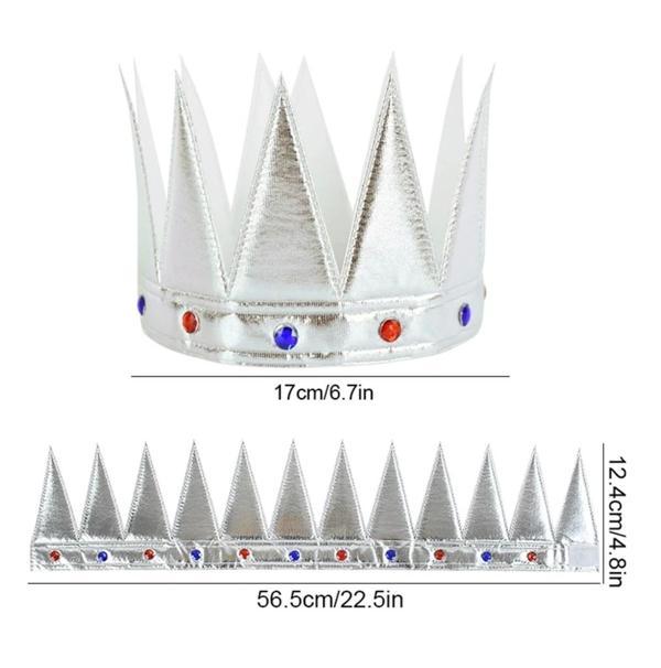 Twox Çocuk GümüşRenkEvaYumuşakKralKraliyetTacıYetişkinÇocukUyumlu55cm - Image 1