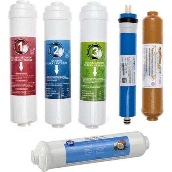 Kapalı Kasa Su Arıtma Cihazı Uyumlu 6'lı Filtre Seti Vontron Membranlı (Mineral Filtre) - Image 1
