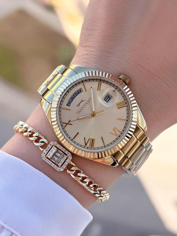 Slazenger Çelik Kordon 30 Mt Suya Dayanıklı Bileklik Hediyeli Kadın Kol Saati BSL.09.2338.4.09 - Image 1