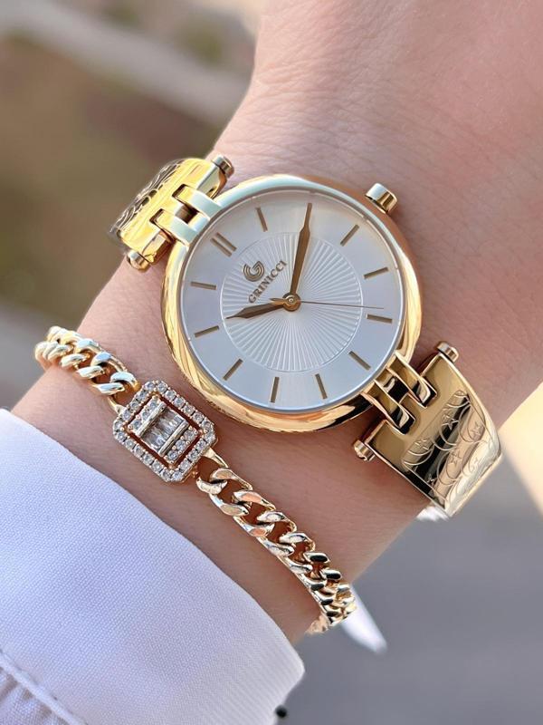 Revello Altın Kaplama Kararma Renk Atma Yapmaz 3Atm Su Geçirmez+Bileklik Lady Wristwatch GRC.101.M1 - Image 1
